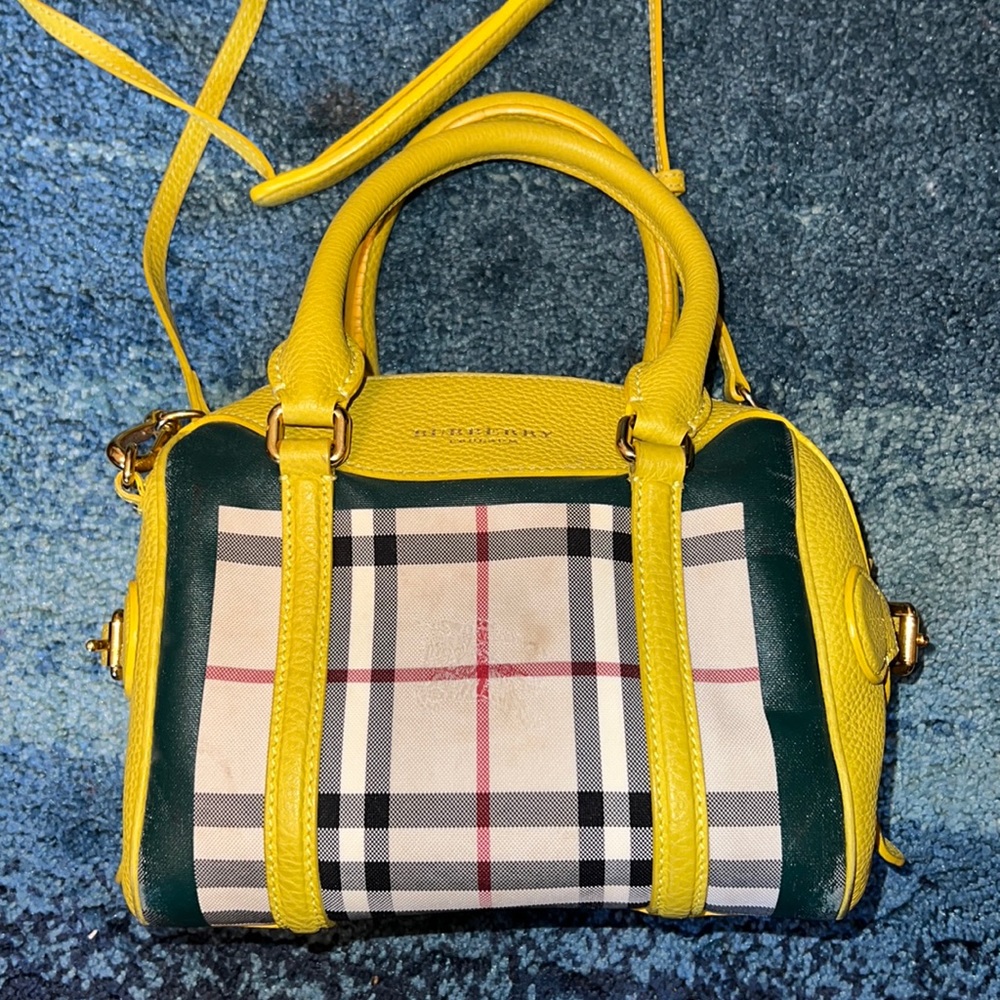 Burberry Alchester Convertible Satchel / Crossbody Horseferry Check Canvas Small